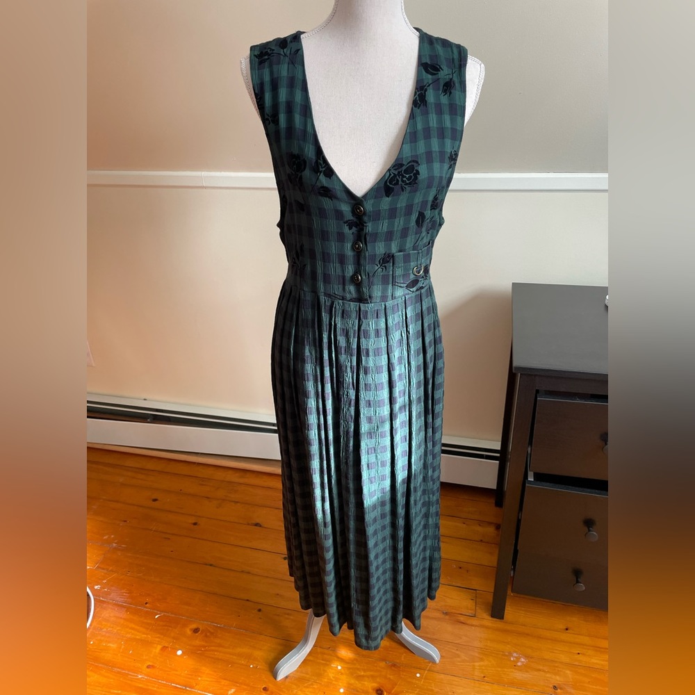 Vintage Plaid Maxi Dress